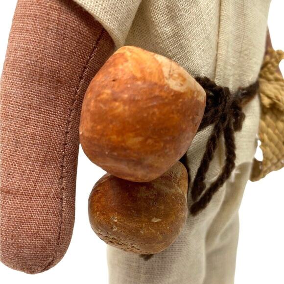 Honduras Folk Art Doll with Pots and Basket 10.5" Tall On Wooden Base - Picture 5 of 7